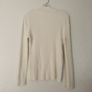 Nygard women's size L white ribbed pull over sweater